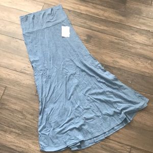 NWT LuLaRoe Maxi Skirt - heathered blue - S
